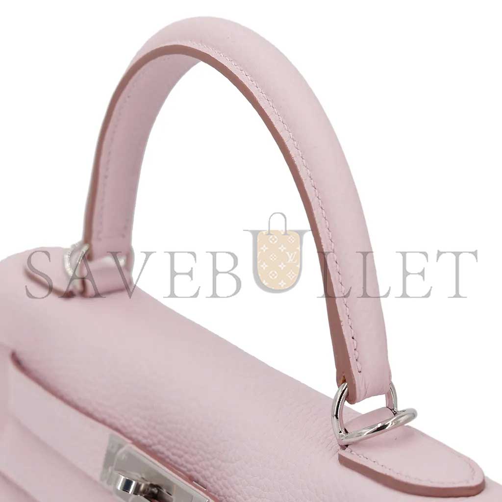 HERMÈS KELLY 25 TOGO FANTASY PURPLE SILVER BUCKLE (25*17*7cm)